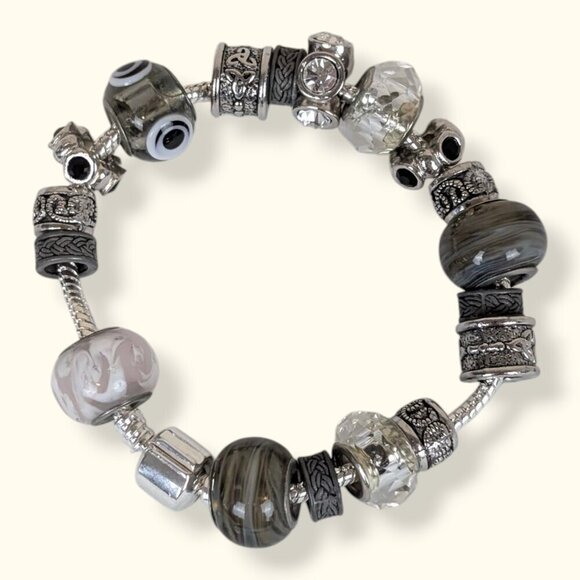 Locking Metal Charm Bracelet & 18 Charms - Picture 2 of 6